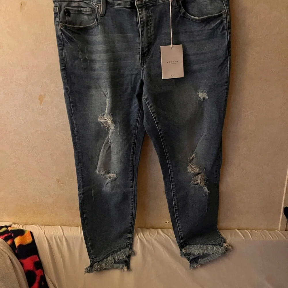 Kancan Mid-Rise Ankle Skinny Blue Jeans - Picture 4 of 9